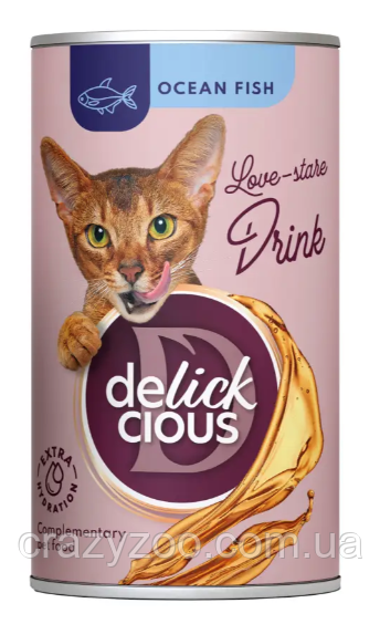 Вологий корм для котів Delickcious Напій з океанічною рибою 140 г D6251202