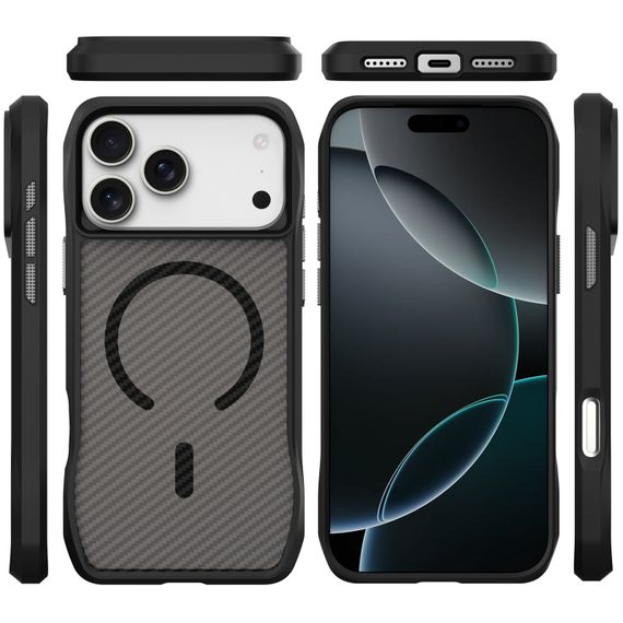 Чохол TPU Space Octagon with Magnetic Fit для Apple iPhone 17 Pro Max (6.9") Carbon Black | Зображення 2