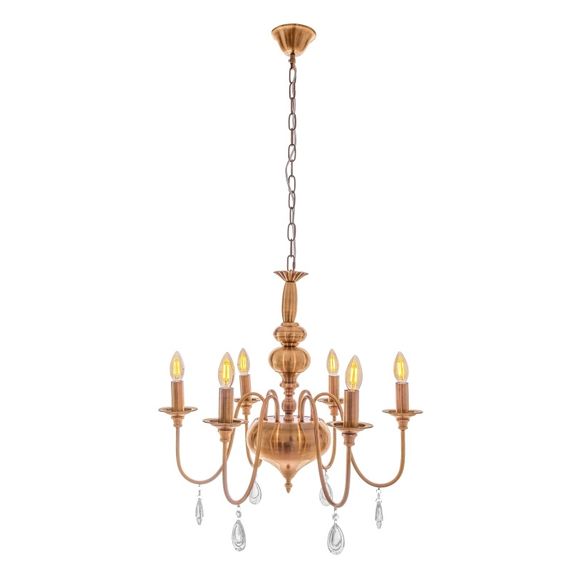 Люстра свеча подвесная хрустальная E14 40W PB (BCL-670S/6) | Зображення 4