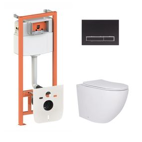 Готовое решение Qtap для ванной комнаты: подвесной унитаз Robin Ultra Quiet 520x365x365 + комплект инсталляции Nest 4 в 1