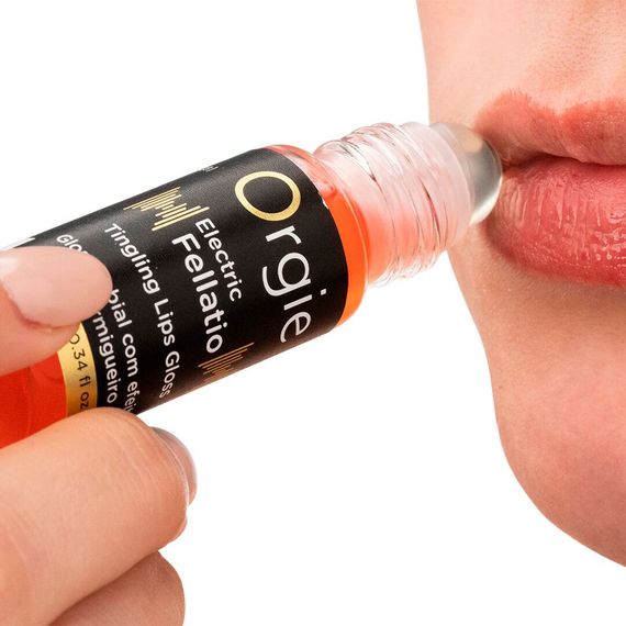 Блеск для губ с эффектом вибрации Orgie Electric Fellatio Lips Gloss, 10 мл, вкус фруктового ассорти | Зображення 1