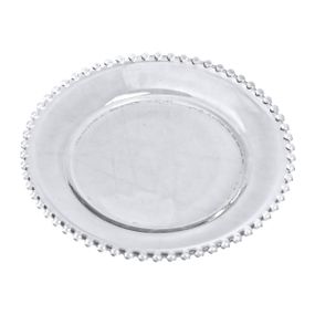 Тарілка десертна скляна Перлини 18,5 см HP-YH-65