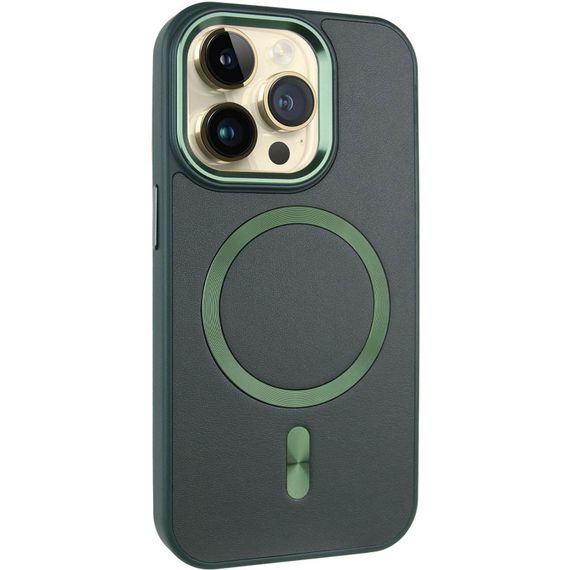 Кожаный чехол SnapCase with Magnetic Fit для Apple iPhone 15 Pro (6.1") Green