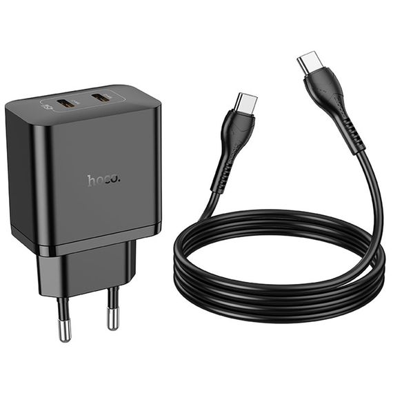 МЗП Hoco N35 Streamer PD45W (2USB-C) + кабель Type-C to Type-C Black | Зображення 3