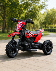 Електромотоцикл для дітей Cool Mountain 26X-130 / Дитячий електро мотоцикл з LED-підсвічуванням та музикою Червоний