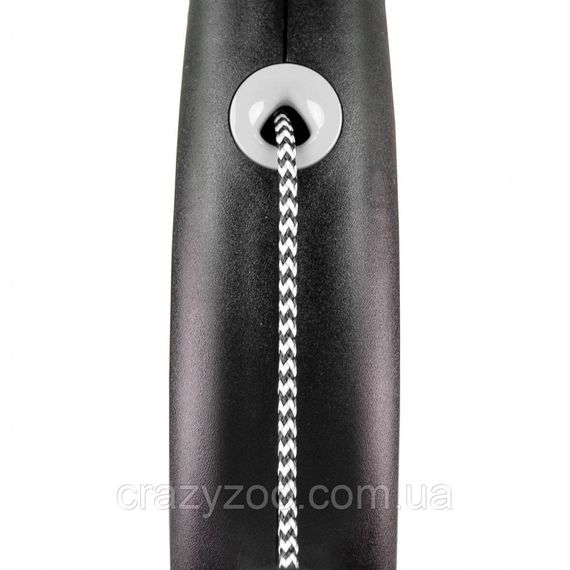Повідець-рулетка Flexi Black Design XS для собак до 8 кг, 3 м, трос, чорний | Зображення 1