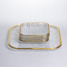Набір тарілок Golden Prism 7 предметів із золотою оконтовкою Yiwu HP-34-84