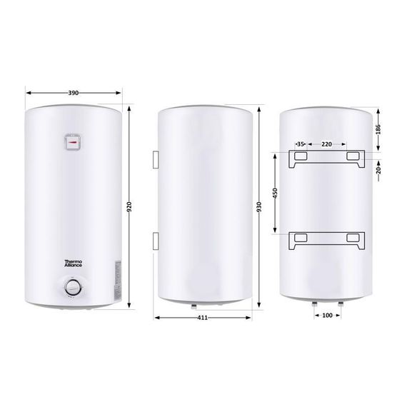 Водонагрівач електричний Thermo Alliance 80 л SLIM вертикальний, мокрий ТЕН 1,5 кВт D80V15Q2 | Зображення 1