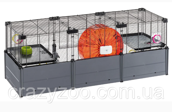 Модульна клітка для хом'яків та мишей Ferplast Multipla Hamster Lagre з аксесуарами чорна 107.5x37.5x42 см 57007417 | Зображення 7