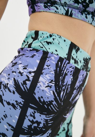 Спортивні шорти велосипедки  4Profi з принтом "Тропік" зелений/фіолет  розмір XL дайвінг 18002 | Зображення 6