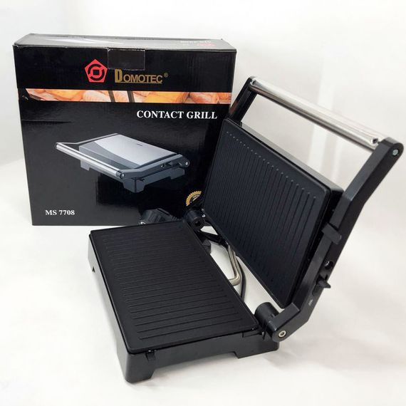 Настільний гриль електричний-притискний Domotec MS-7708 | Сендвічниця мультипекар | FC-207 Домашній гриль | Зображення 4