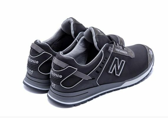 Чоловічі шкіряні демісезонні кросівки New Balance колір чорний, сірий | Зображення 5