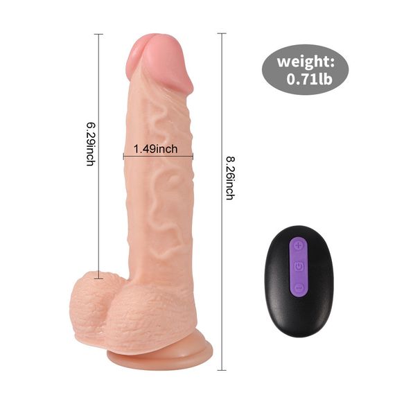 Реалістичний вібратор на присосці з ДУ “Ultra-Real Remote Pro”, 20 режимів вібрації Sex Aura | Зображення 9