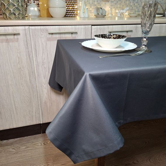 Скатертина SoundSleep Loisa водостійка 130х180 см темно-сіра (2800004658362)