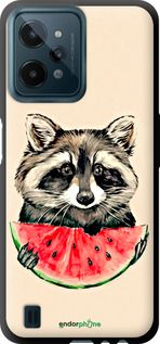 Чохол на Realme C31 Єнотик з кавуном "4605b-2593-2448"