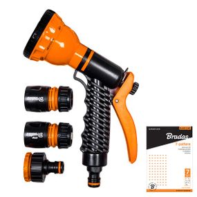 Пістолет Bradas для поливу 7 режимів з комплектом арматури BLACK LINE ECO-4440SET