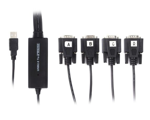 Кабель-перехідник Viewcon VE671 USB 2.0 на 4 COM, 1 м