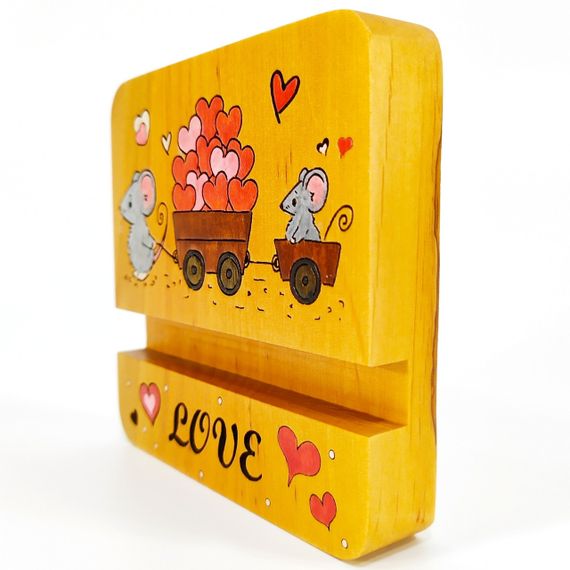 Підставка тримач для мобільного телефону, смартфона, планшета мишки love Майстерня містера Томаса 10х10 см | Зображення 4