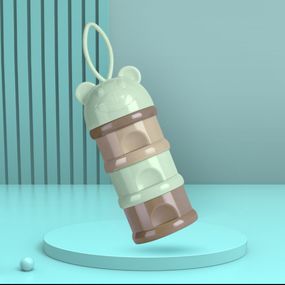 Контейнер для хранения детской сухой смеси 3 отсека 360 мл Мятный Койот
