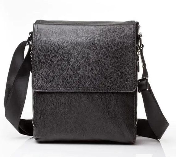 Чоловіча шкіряна сумка через плече Tiding Bag SK N12217 чорна | Зображення 2
