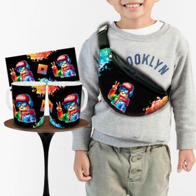 Набор: детская сумка-бананка+кружка Роблокс "Roblox" 32х15см,бананка для мальчика через плечо (00955)