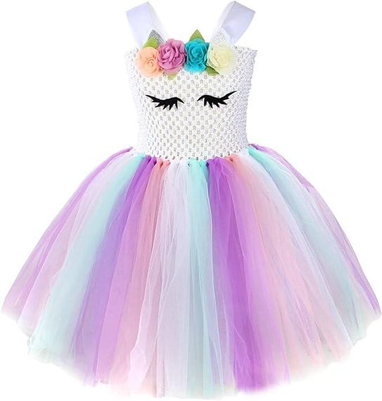 Сукня Єдинорога на 5–6 років з пишною райдужною спідницею, обручем, крильцями, карнавальний костюм для Дня народження Хелловіну