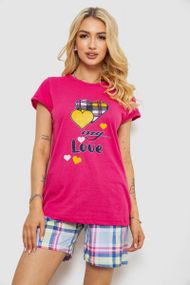 Пижама женская с принтом, цвет малиновый, 243R3250