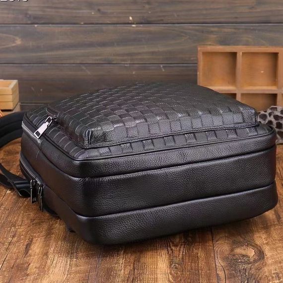 Рюкзак чоловічий шкіряний. Чорний міський рюкзак для ноутбука та документів Tiding Bag 13292 | Зображення 7