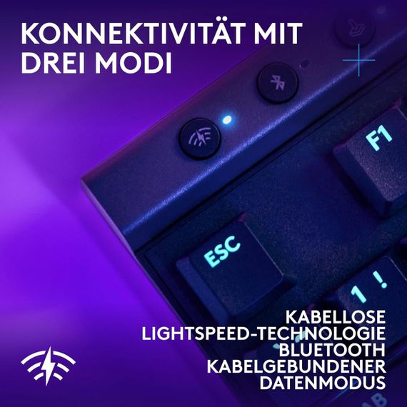 Бездротова ігрова клавіатура Logitech G G515 з RGB-підсвіткою, низькопрофільна механічна з лінійними перемикачами, QWERTZ чорна | Зображення 3
