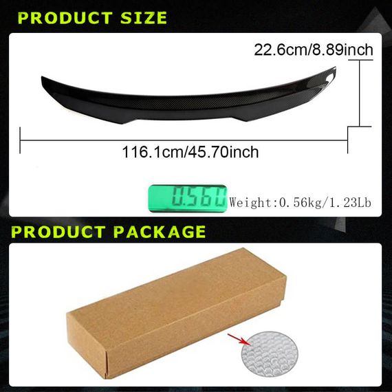 Спойлер V10 (для SD, Карбон) для Ауди A3 2012-2020 рр | Зображення 3