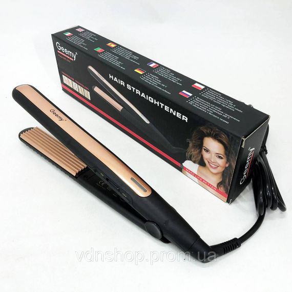 Плойка гофре для волосся Gemei GM-2955W, Праска-випрямляч потужна, Випрямляч праска щипці RV-79 | Зображення 9