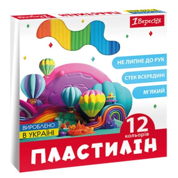 Пластилін Classic 1В 540671 12 кольорів Різнокольоровий shop (4823095406719)