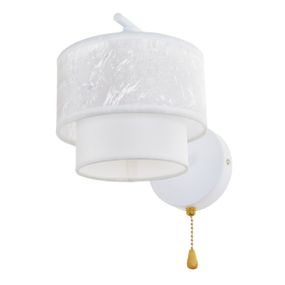 Бра настенное накладное с абажуром минимализм BKL-499W/1 E14 CH+WT