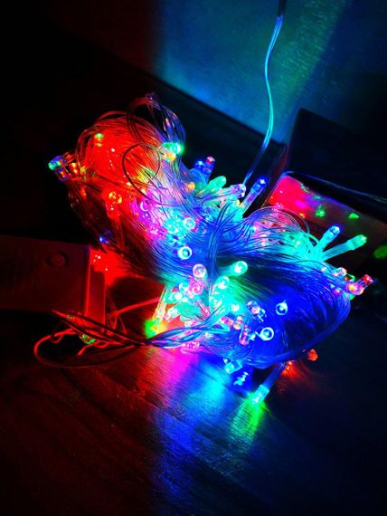 Гірлянда світлодіодна новорічна кольорова 100 LED 6 м | Гірлянда електрична| Новоричнева гірлянда | Зображення 2