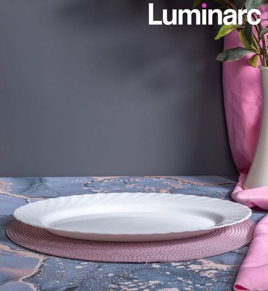 Блюдо овальне Luminarc Trianon 35 см E9667 склокераміка біле для сервірування | Зображення 6