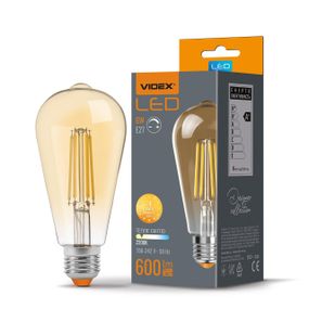 Світлодіодна лампа VIDEX Filament ST64FAD 6W E27 2200K дімерна бронза