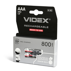 Акумулятор AAA/HR03 1,2V 800mAh (бл-2шт) Videx