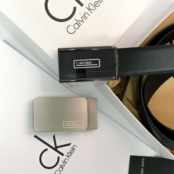 Двухсторонній чоловічий ремінь з двома пряжками Calvin Klein чорний | Зображення 6
