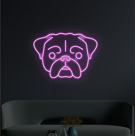 Неоновий світильник Мопс 360х270 acr-n000030