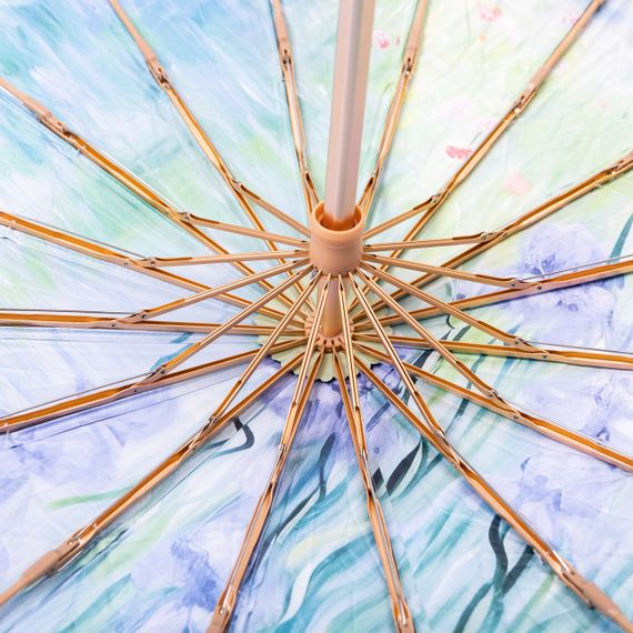 Парасолька механічна з принтом надійна з поліестеру діаметр 99 см Блакитна HP-23-3BL | Зображення 8