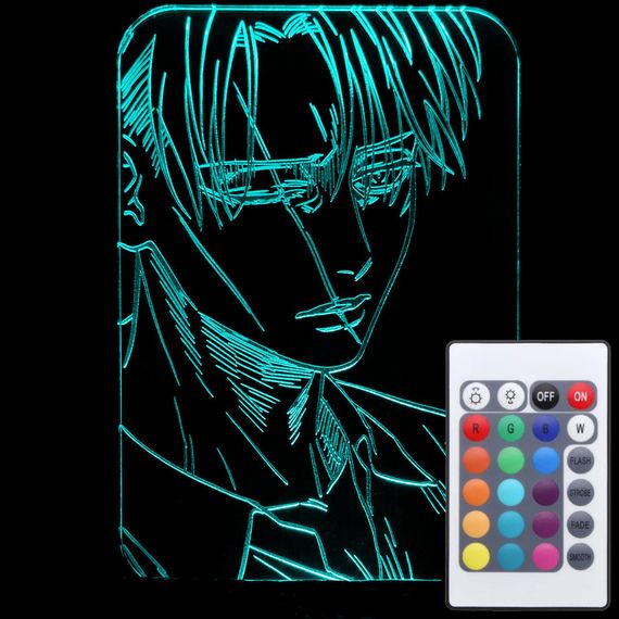 Акриловий світильник-нічник з пультом 16 кольорів Леві Аккерман 3 tty-n001211