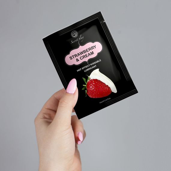 Лубрикант Strawberry & Cream Hot Effect, 10 мл | Зображення 2