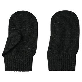 Дитячі демісезонні в'язані рукавиці для дівчаток Name It One size 2-6р Чорні (25091736)