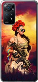 Чехол на Xiaomi Redmi Note 11 Украинка с оружием "5316u-2516-17620"