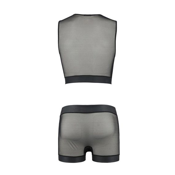 Комплект чоловічої білизни на шнурівці Passion Set William XXL/XXXL, чорний, жилет, боксери | Зображення 5