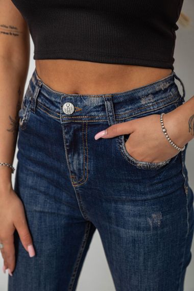 Джинси жіночі однотонні Skinny, колір синій, 244R11989 | Зображення 4
