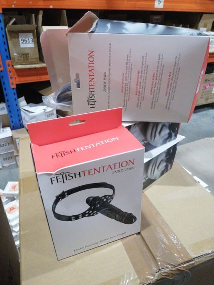 Кляп с двойным фаллоимитатором Fetish Tentation Double Penis Gag Black (мятая упаковка!!!) Sex Aura | Зображення 2