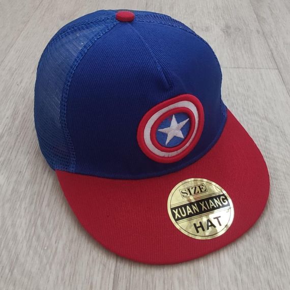 Кепка дитяча снепбек (Snapback) Капітан Америка з сіточкой Чорний 50-54р (2222) | Зображення 3