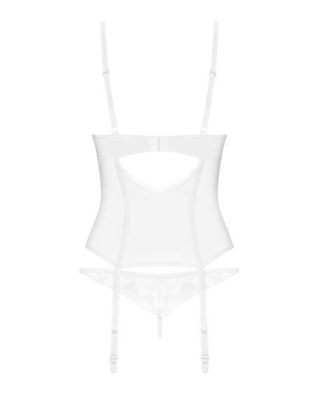 Корсет Obsessive Alissium corset & thong, M/L, гнучкі кісточки, відкрита спина, стрінги в комплекті | Зображення 6