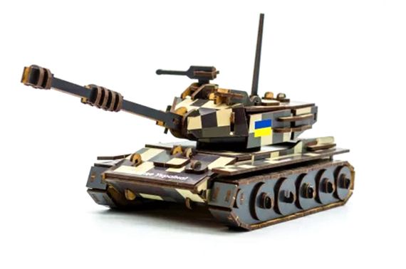 Конструктор 162-0074"Танк" дерев'яний, 162 дет.,р.33x16 см PuzzleOK | Зображення 1